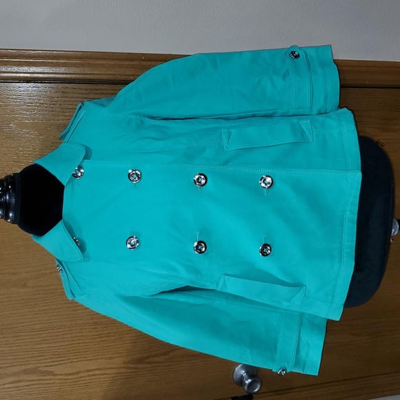 Whbm turquoise green double breasted blazer jacket - Picture 1 of 12